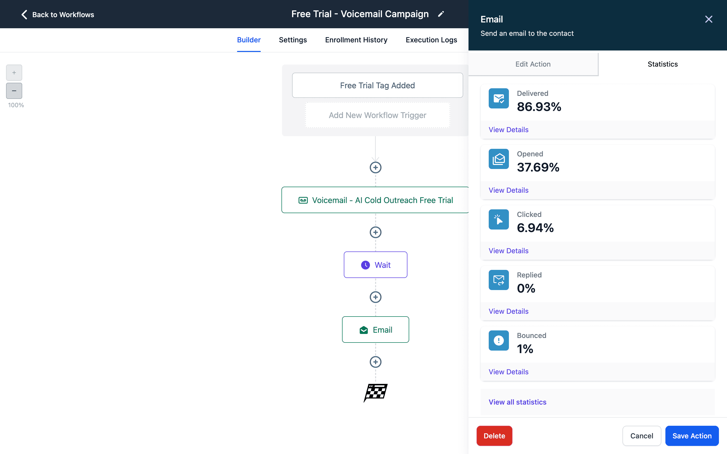 Screenshot showcasing the Marketing Automation Tools feature.